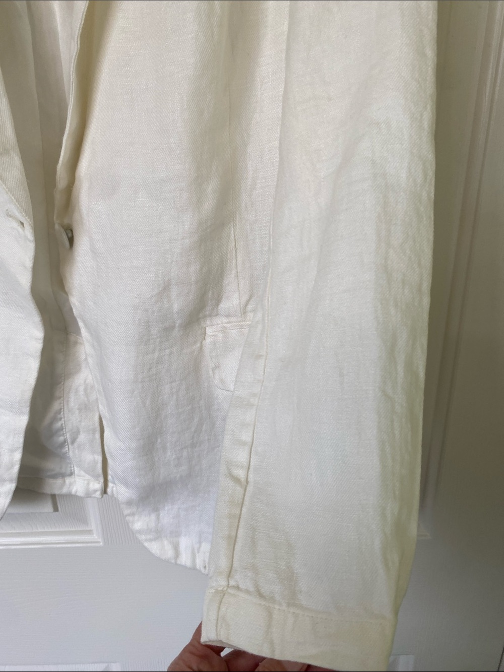H by Halston White Linen Notch-Lapel Blazer - Picture 7 of 9